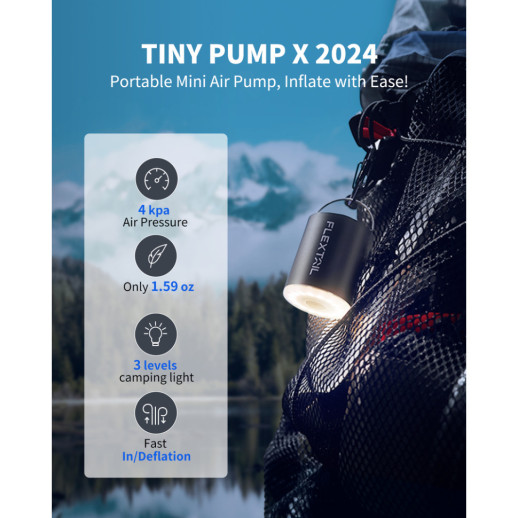 Насос-фонарь кемпинговый Flextail Tiny Pump Х, черный