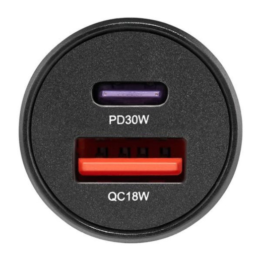 Автомобильное зарядное устройство Brevia ePower DualCharge 48W 1xUSB-C+1xUSB-A, black