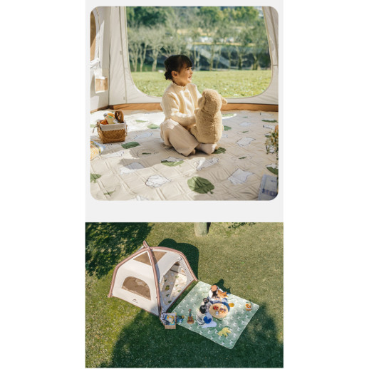 Коврик для пикника водостойкий Naturehike CNK2350WS010, 210x240 см, светло-салатовый с принтом