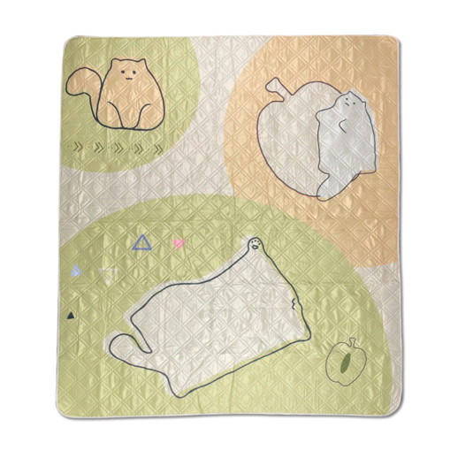 Коврик для пикника водостойкий Naturehike CNK2350WS010, 210x240 см, светло-салатовый с принтом