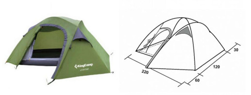 Палатка KingCamp Adventure (KT3047) Green
