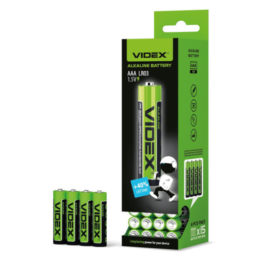 Батарейки щелочные Videx LR03/AAA 4шт упак (LR03/AAA 4pcs S)