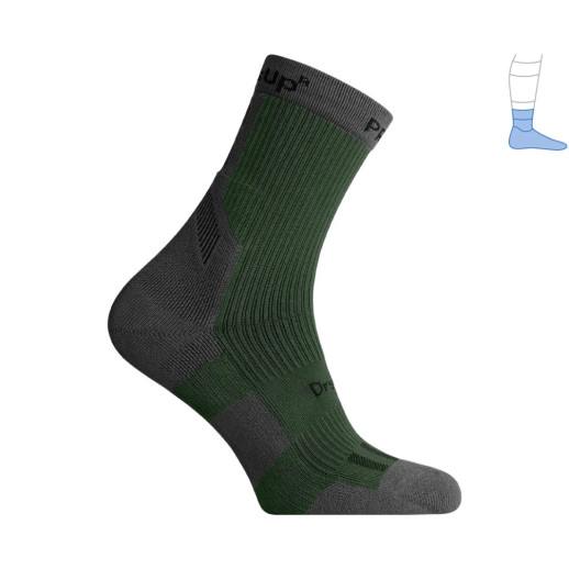 Компрессионные носки защитные демисезонные Protector MidDry+ серо-зеленые L 44-47