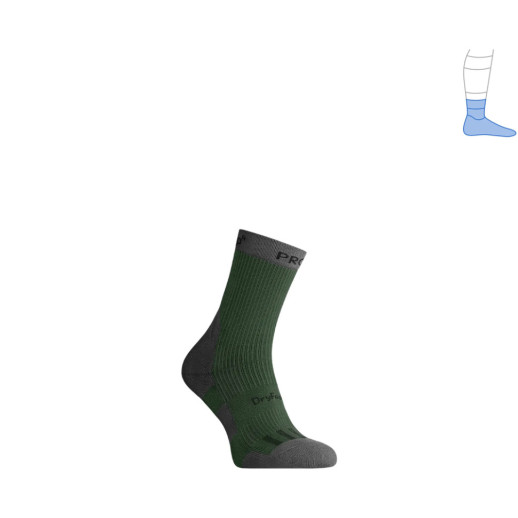Компрессионные носки защитные демисезонные Protector MidDry+ серо-зеленые L 44-47