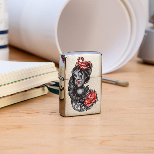 Зажигалка Zippo 200 Stylized Tattoo Design (49112)