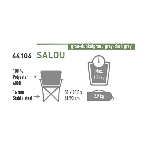 Складной стул High Peak Salou (Gray/Dark gray)