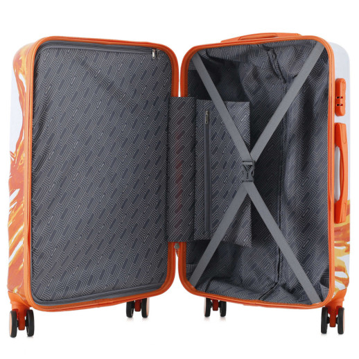 Чемодан Semi Line 24" (M) White/Orange Print (T5655-2)