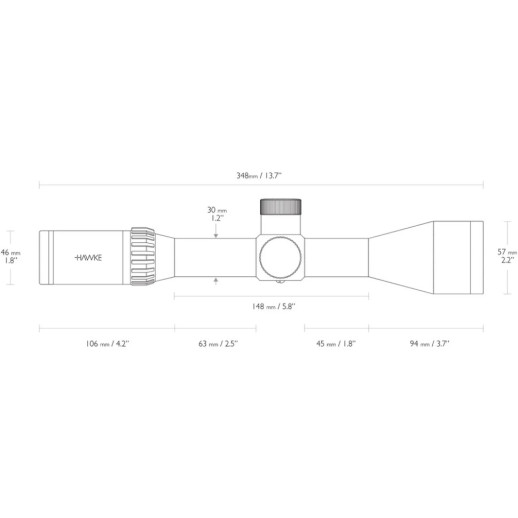 Прицел оптический Hawke Airmax 30 FFP 4-16x50 SF сетка AMX с подсветкой