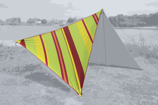 Тент High Peak Bent Caribbean Canvas AO Stripe Lime Punch (50008)