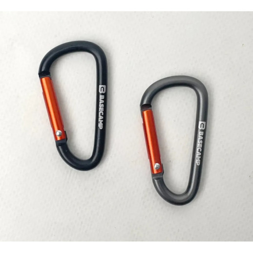 Набор алюминиевых сервисных карабинов Base Camp Delta 6 Straight Set, 2 шт, Black/Grey (BCP 61415)