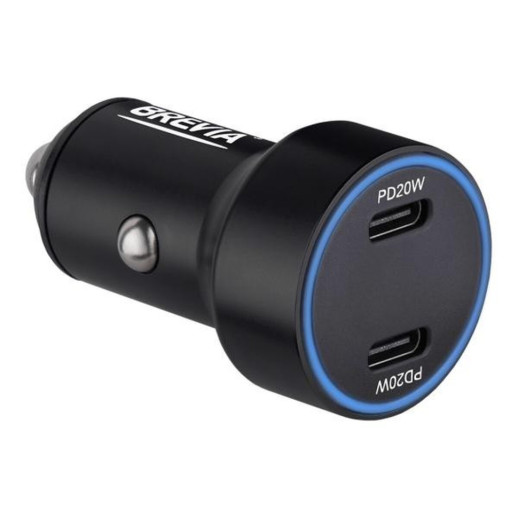 Автомобильное зарядное устройство Brevia ePower DualCharge Display 40W 2xUSB-C