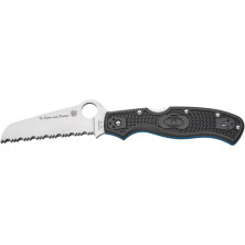 Нож Spyderco Rescue 3, Thin Blue Line, серрейтор black