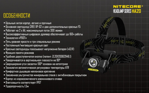 Налобный фонарь Nitecore HA20