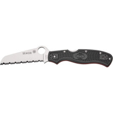 Нож Spyderco Rescue 3, Thin Red Line, серрейтор black