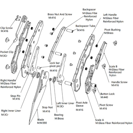 Нож Hightron Spectron, M390, GFN, черный, черный клинок