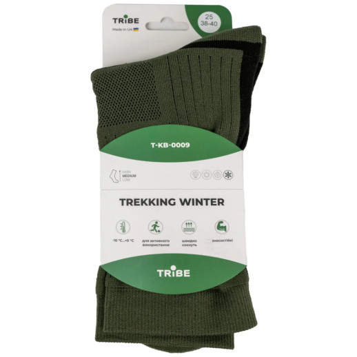 Носки Tribe Trekking Winter T-KB-0009-olive, 38/40