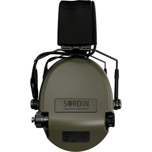Активные наушники Sordin Supreme MIL AUX SFA (32 dB), (Верхний держатель) green
