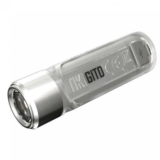Фонарь наключный Nitecore TIKI GITD Blue (Osram P8+UV, 300 люмен, 7 режимов, USB-С), люминесцентный