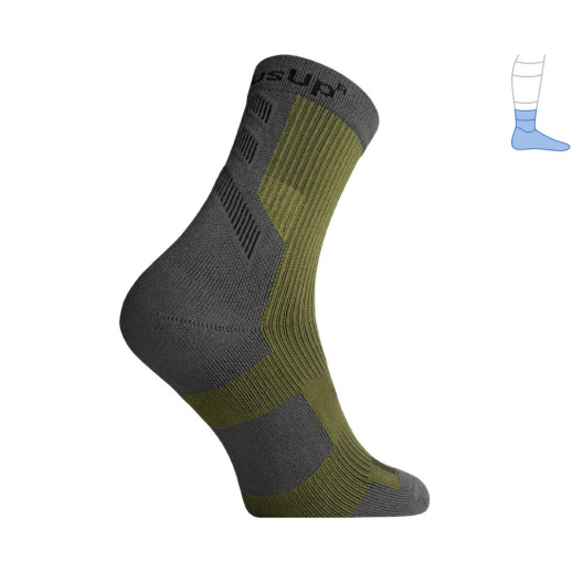 Компрессионные носки защитные демисезонные Protector MidDry+ серо-оливковые S (36-39)