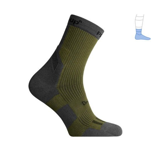 Компрессионные носки защитные демисезонные Protector MidDry+ серо-оливковые S (36-39)