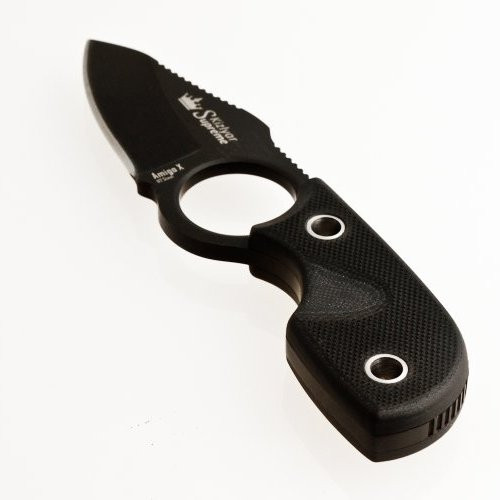 Нож Kizlyar Supreme Amigo-X чёрный, сталь D2, чёрная рукоять G10