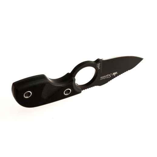 Нож Kizlyar Supreme Amigo-X чёрный, сталь D2, чёрная рукоять G10