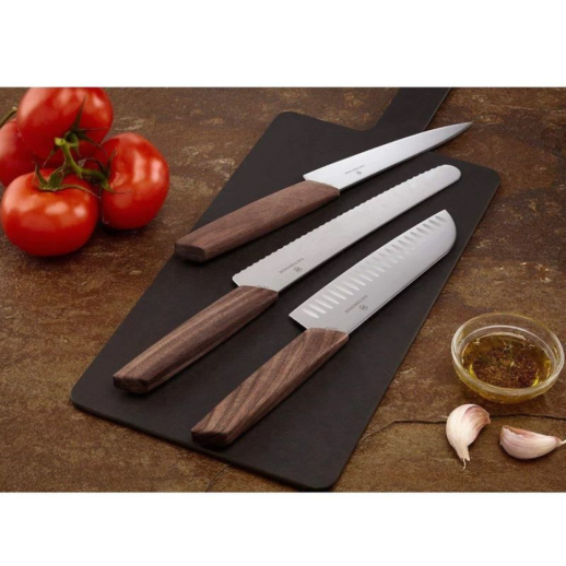 Кухонный нож Swiss Modern Bread&Pastry 22см волн. с орех. ручкой (GB)