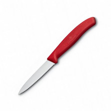 Нож кухонный Victorinox SwissClassic Paring серрейтор (красный)