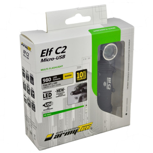 Мультифонарь Armytek Elf C2 Micro-USB+18650 XP-L (F05101SC)