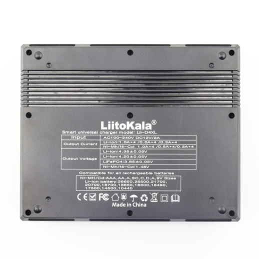 Универсальное зарядное устройство LiitoKala Lii-D4XL EU на 4 канала + автомобильный кабель