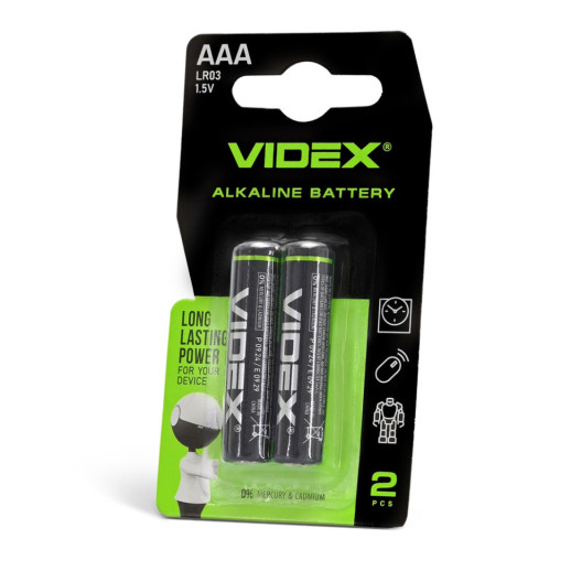 Батарейки щелочные Videx LR03/AAА SB 2шт упак