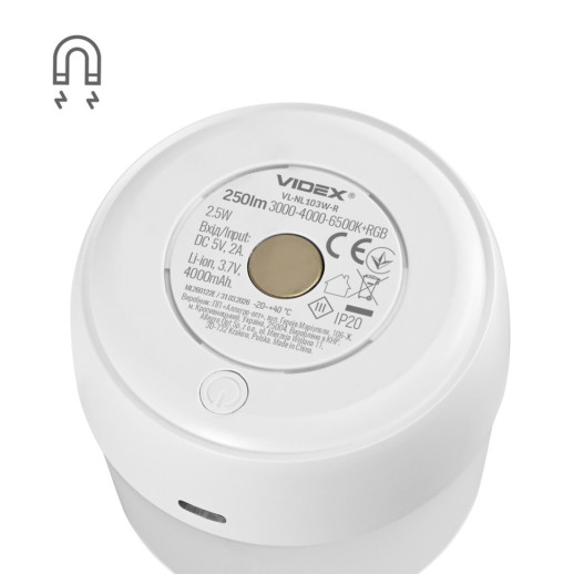 Светильник аккумуляторный сенсорный с пультом VIDEX VL-NL103W-R