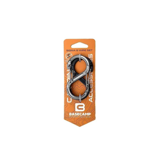 Набор алюминиевых сервисных карабинов Base Camp Sigma 5 Wire Set, 2 шт, Black/Grey (BCP 61015)