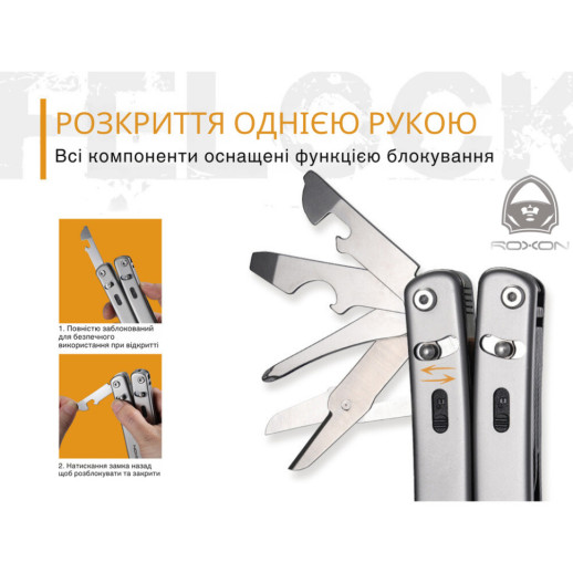 Мультитул Roxon Flex S804 (Открытая упаковка/добавлено недостающее лезвие)
