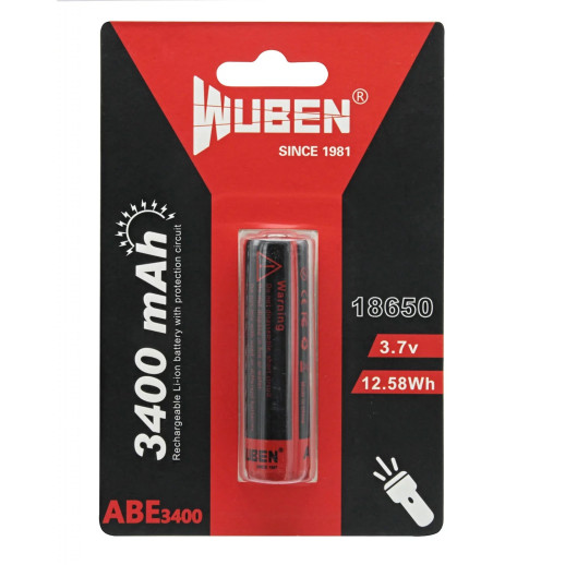 Аккумулятор Wuben 18650 3.7V 3400 mAh Protection