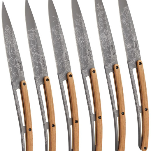 Набор ножей 6 Deejo Steak Knives, titan finish "Blossom"