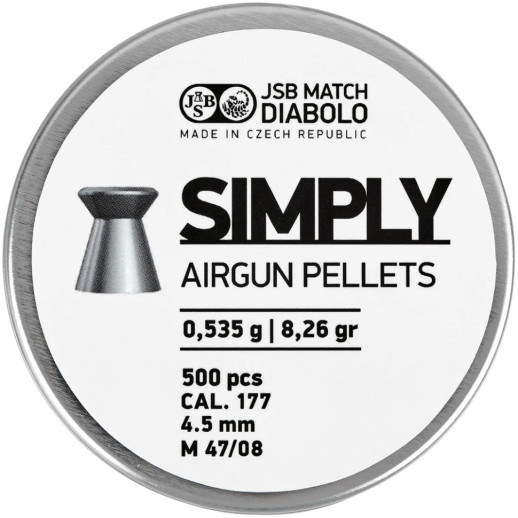 Пули пневматические JSB Diabolo Simply, 4,5 мм ,0.535 гр, 500 шт/уп