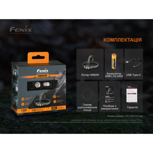 Фонарь налобный Fenix HM60R, камуфляж | Лимитированная серия