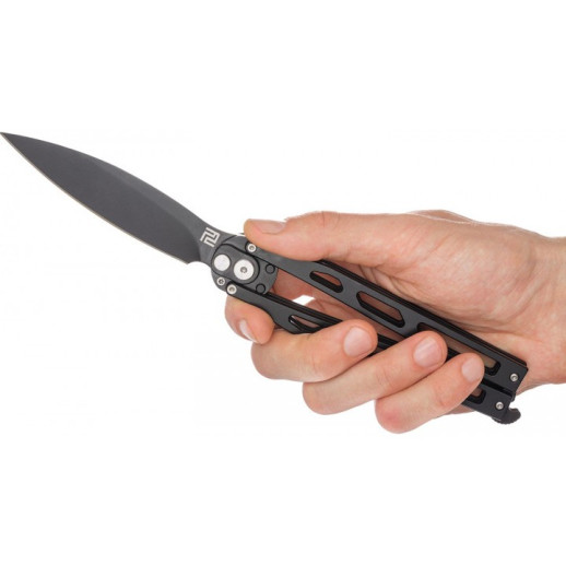Нож Artisan Kinetic Balisong, D2, Steel black