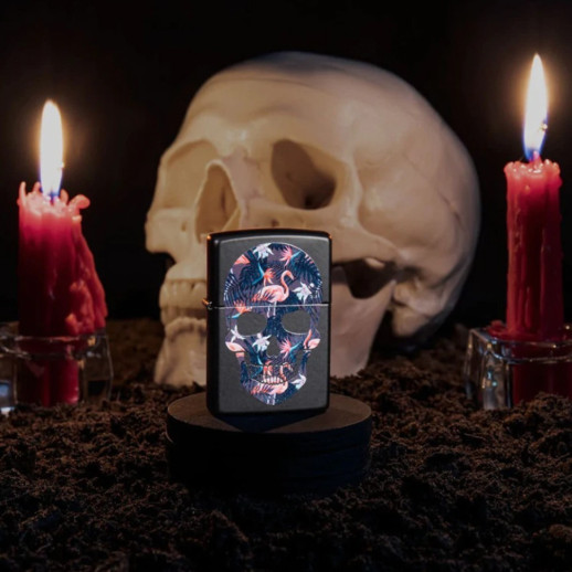 Зажигалка  Zippo Flamingo Skull Design 49771