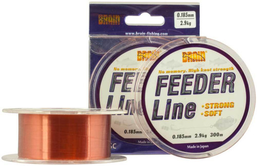 Леска Brain Feeder 300 m 0,243 mm #2.25, 5.0 кг, 11.0 фунт, copper