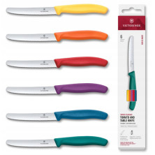 Набор ножей для томатов Victorinox Swiss Classic 6 ножів 11см волн цветн 6.7836.6C1