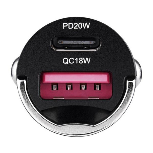 Автомобильное зарядное устройство Brevia ePower NanoMetal 38W 1xUSB-C+1xUSB-A