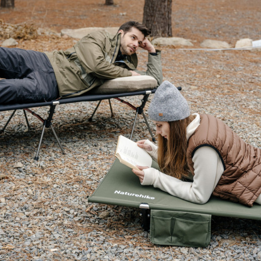 Кровать складная туристическая ультралегкая Naturehike XJC04 NH19JJ006, одноместная, 190 х 70 х 38 см, темно-зеленый