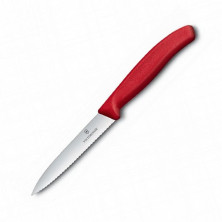 Нож кухонный Victorinox SwissClassic Paring 10 см (серрейтор) красный