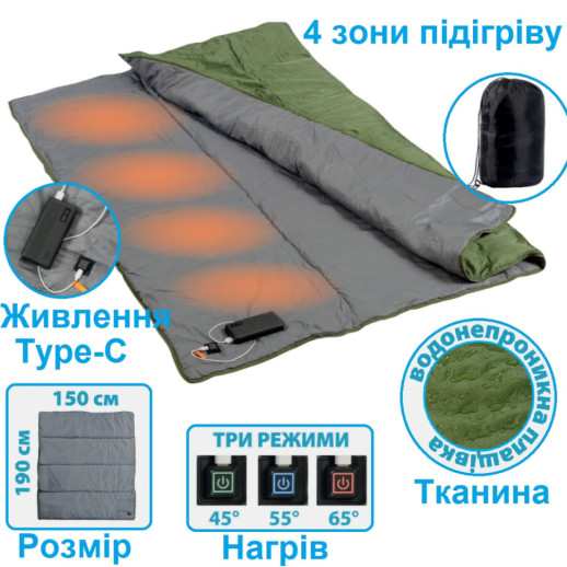 Одеяло с подогревом Ranger USB 190 (Арт. RA 6664)