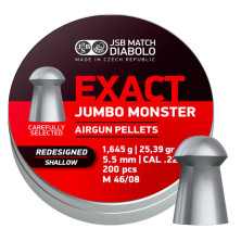 Пули пневматические JSB Exact Jumbo Monster Redesigned SHALLOW 5,52 мм 1,645 гр (200 шт/уп)