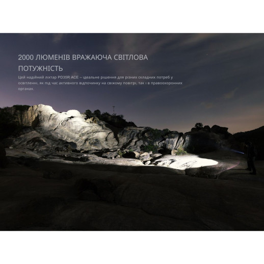 Фонарь тактический ручной Fenix PD35R ACE LED 2000 лм + наключный фонарь CL01 (черный) | Лимитированная серия