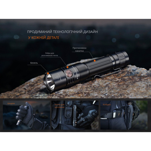 Фонарь тактический ручной Fenix PD35R ACE LED 2000 лм + наключный фонарь CL01 (черный) | Лимитированная серия