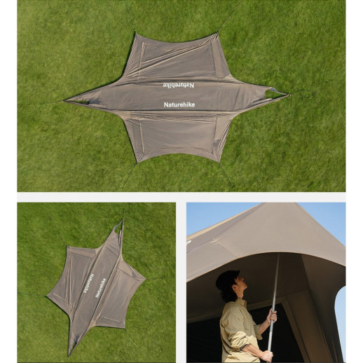 Тент туристический Naturehike Cloud Skies Tarp Lite CNK2650WS023, 960 х 485 х 260 см, темно-коричневый